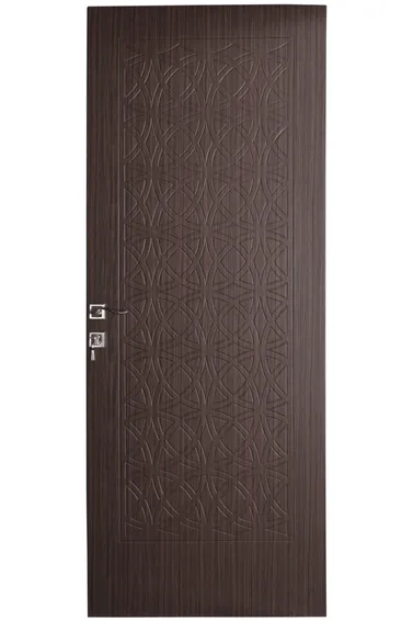 Modern Ahşap Laminat Kapı – Yatay Alüminyum Şeritli